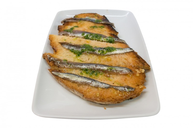 Toast with anchovies