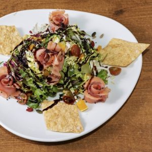 Amanida de salmó i crema balsàmica