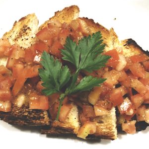 Toast with tomato and garlic