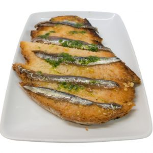 Toast with anchovies